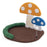 Mushroom Cat Bed Cat Claw Scratcher with Wide Bed and Sisal Scratch Panel-Multicolor