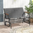 Patio Glider Bench with Curved Teak Armrests and Breathable Fabric Seat for 2 People-Brown