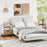 Nightstand Set of 2 with Drawer and Open Storage Shelf for Bedroom-White
