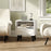 Nightstand Mid Century Modern Bedside Table with 3D Wavy Pattern and Open Shelf-White