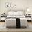 Nightstand Mid Century Modern Bedside Table with 3D Wavy Pattern and Open Shelf-White