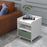 Modern Nightstand with LED Lights Sliding Drawer and Open Compartment-White