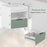 Modern Nightstand with LED Lights Sliding Drawer and Open Compartment-White