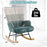 Nursery Rocking Chair with Ergonomic Armrests and High Backrest