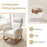 Nursery Rocking Chair Upholstered Chenille Rocker Armchair with Natural Rubber Wood Frame-Beige