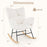 Nursery Rocking Chair with Comfy Backrest and Armrest-Beige