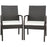 2 Pieces Patio Wicker Dining Armchair Set with Soft Zippered Cushion-Set of 2