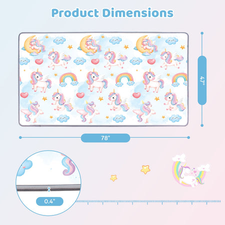 One-Piece Reversible Roll Up Soft Foam Activity Mat for Toddlers