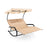 Outdoor 2 Persons Rocking Chaise Lounge with Canopy and Wheels-Beige