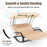 Outdoor 2 Persons Rocking Chaise Lounge with Canopy and Wheels-Beige
