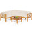 Outdoor 6 Pieces Acacia Wood Patio Sectional Furniture Set-Off White