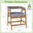 Outdoor Acacia Wood Patio Wicker Dining Chairs Set of 4 with Seat Cushion-Gray
