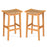 Outdoor Acacia Wood Bar Stools Set of 2 with PE Rattan Seats and Backrests