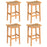 Outdoor Acacia Wood Bar Stools Set of 2 with PE Rattan Seats and Backrests
