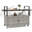 Outdoor Bar Cart Wicker Buffet Serving Cart with Cabinet and 8 Hooks