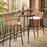 Outdoor Bar Table 41 inch Bar Height Patio Round Table with Acacia Wood Top and Metal Frame