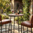 Outdoor Bar Table 41 inch Bar Height Patio Round Table with Acacia Wood Top and Metal Frame