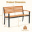 Outdoor Bench Acacia Wood Patio Loveseat with Backrest Armrests