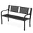 Outdoor Bench Metal Loveseat Patio Bench for 2-3-Person-Black