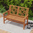 Outdoor Bench Wood 2-Person Patio Loveseat Chair with Geometric Backrest