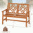 Outdoor Bench Wood 2-Person Patio Loveseat Chair with Geometric Backrest