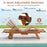 Outdoor Chaise Lounge Chair with Wheels 4-Position Patio Wood Recliner with Adjustable Backrest