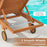 Outdoor Chaise Lounge Chair with Wheels 4-Position Patio Wood Recliner with Adjustable Backrest