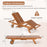Outdoor Chaise Lounge Chair with Wheels 4-Position Patio Wood Recliner with Adjustable Backrest