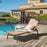 Outdoor Chaise Lounge Chair with Sunshade and 6 Adjustable Position-Brown