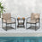 Outdoor Dining Chairs Set of 2 Patio Furniture Chair with Breathable Seat and Backrest-Brown