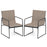 Outdoor Dining Chairs Set of 2 Patio Furniture Chair with Breathable Seat and Backrest-Brown