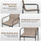 Outdoor Dining Chairs Set of 2 Patio Furniture Chair with Breathable Seat and Backrest-Brown