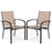 Outdoor Dining Chairs Set of 2 with High Back and Metal Frame-Light Brown