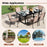 Outdoor Dining Chairs Set of 2 with High Back and Metal Frame-Light Brown