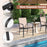 Outdoor Dining Chairs Set of 2 with High Back and Metal Frame-Light Brown