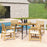 4-Person Acacia Wood Outdoor Dining Table for Garden Poolside and Backyard