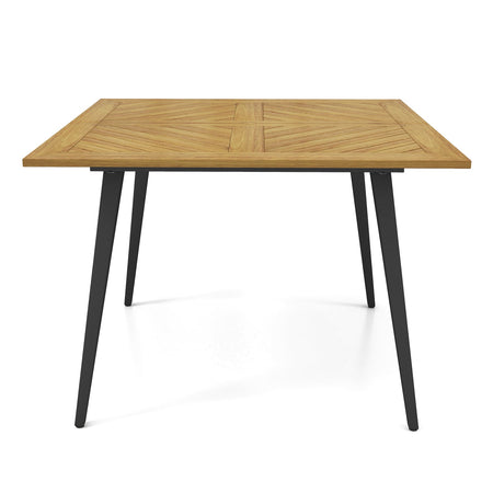 4-Person Acacia Wood Outdoor Dining Table for Garden Poolside and Backyard
