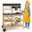 Outdoor Fir Wood Play Kitchen with Blackboard and Planting Pots-Natural