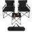 Outdoor Folding Camping Chairs and Table Set with Carrying Bag-Black
