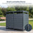 Outdoor Metal Garbage Bin Storage Shed for 2 Trash Cans Double Trash Can Enclosure-Gray