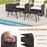 All Weather Outdoor Ottomans Set Patio Footrest Seats Set with Sturdy Metal Legs -Brown