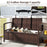 Outdoor PE Wicker Storage Bench 2 Seater with Cushion and 42 Gallon Deck Box-Beige
