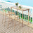 Outdoor Patio Bar Table Heavy Duty Rectangle Metal Frame-Brown