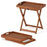 Outdoor Patio Solid Wood Tray Table with Removable Top No Assembly Required
