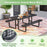 Outdoor Picnic Table and Bench Set for 8 Person with Seats and Mesh Grid-Black