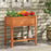 Outdoor Raised Garden Bed Fir Wood Planter Box with Bottom Storage Shelf and Protective Liner-Brown