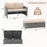 Outdoor Rattan Daybed Wicker Loveseat and 31 Gallon Storage Ottoman-Brown