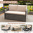 Outdoor Rattan Daybed Wicker Loveseat and 31 Gallon Storage Ottoman-Brown