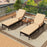 Outdoor Reclining Lounger Chair with 4-Level Adjustable Backrest-Beige