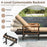 Outdoor Reclining Lounger Chair with 4-Level Adjustable Backrest-Beige